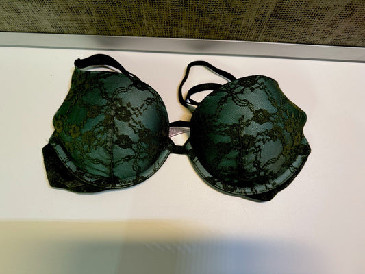 Victoria's Secret Elegant Lace Underwire Bra Green 32C Push-Up