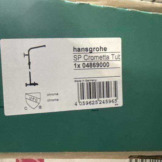 Hansgrohe 04869000 Crometta 62" Showerpipe With Tub Filler- Chrome *Read*