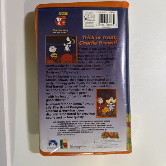 Peanuts 1966 Classic VHS It's the Great Pumpkin Charlie Brown VHS 1996