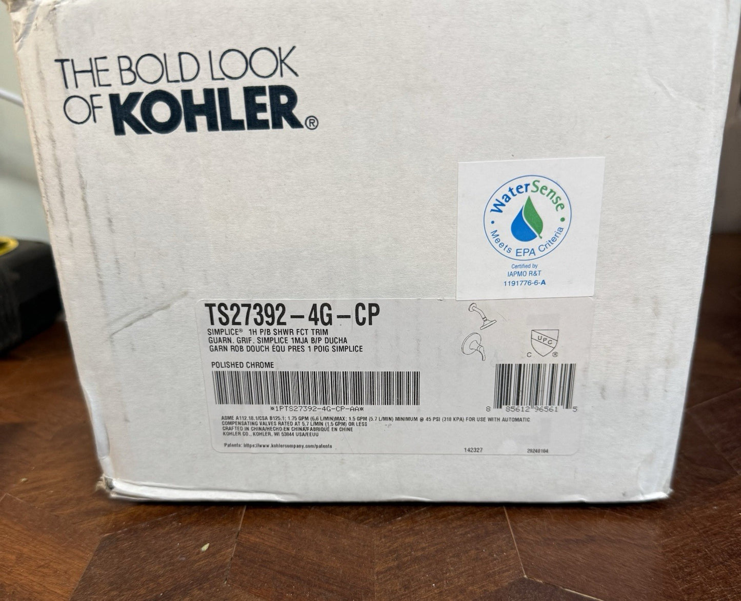 KOHLER TS27392-4G-CP Simplice 1-Handle Shower Faucet Trim in Polished Chrome