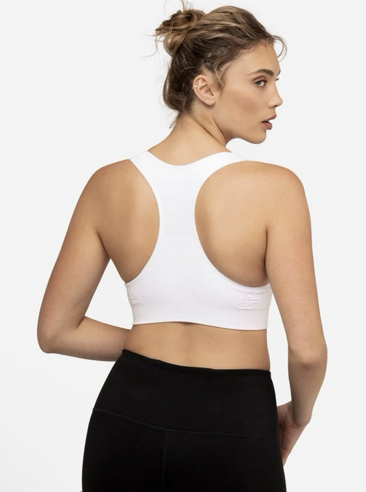 The NowSunday Racerback Sports Bra (sewn in pads) 1145 white, size Small