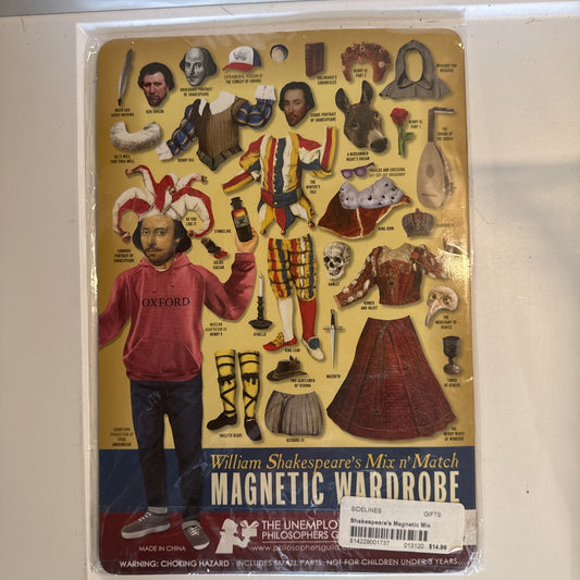 William Shakespeare magnetic paper doll wardrobe set