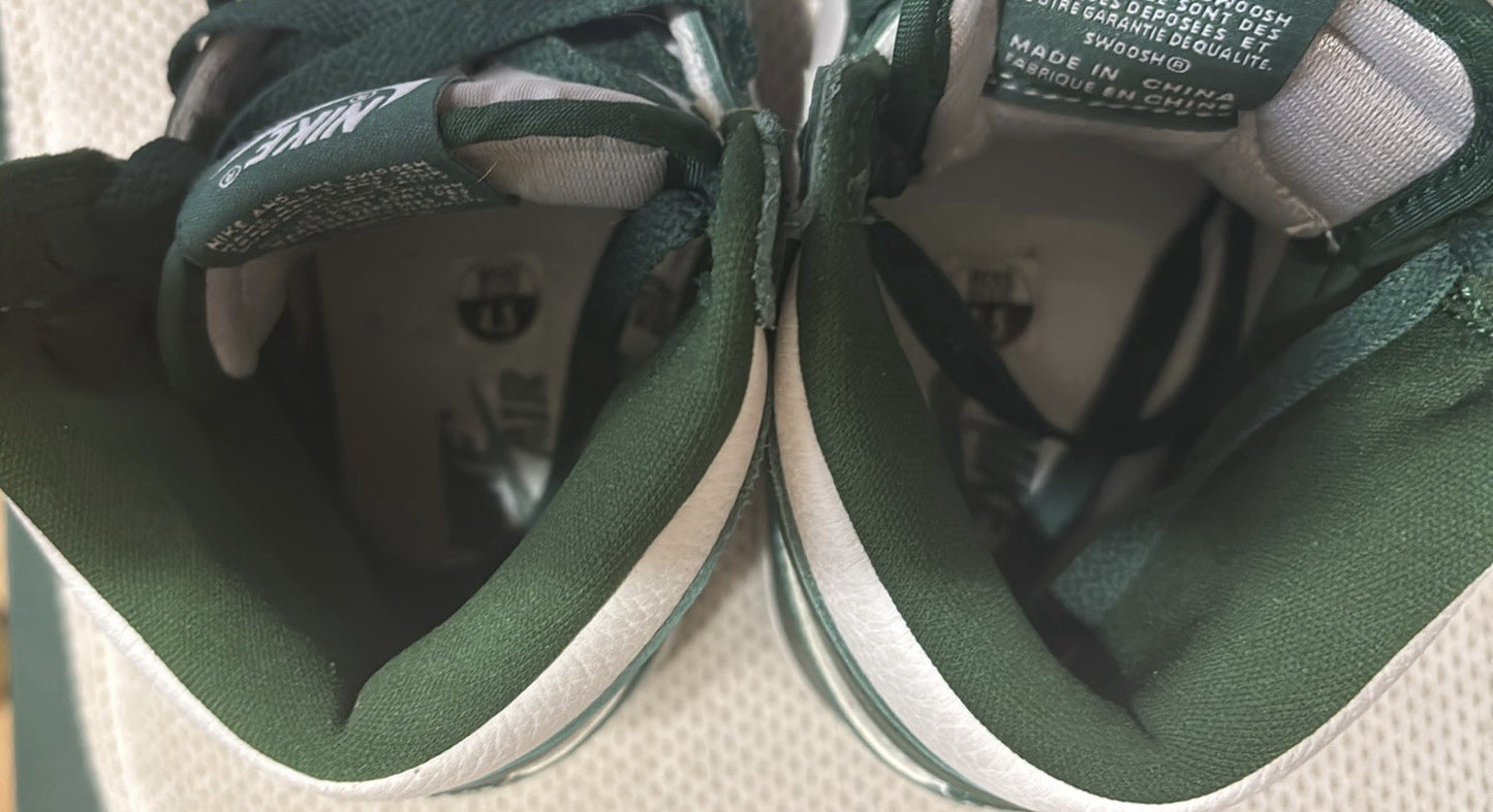 Nike Air Jordan 1 Retro High OG Green/Metallic Silver Mens 4.5 / woman 6