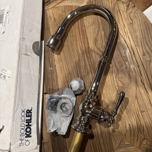 Kohler K-99259-SN Artifacts Single-Hole Kitchen Faucet Polished Nickel