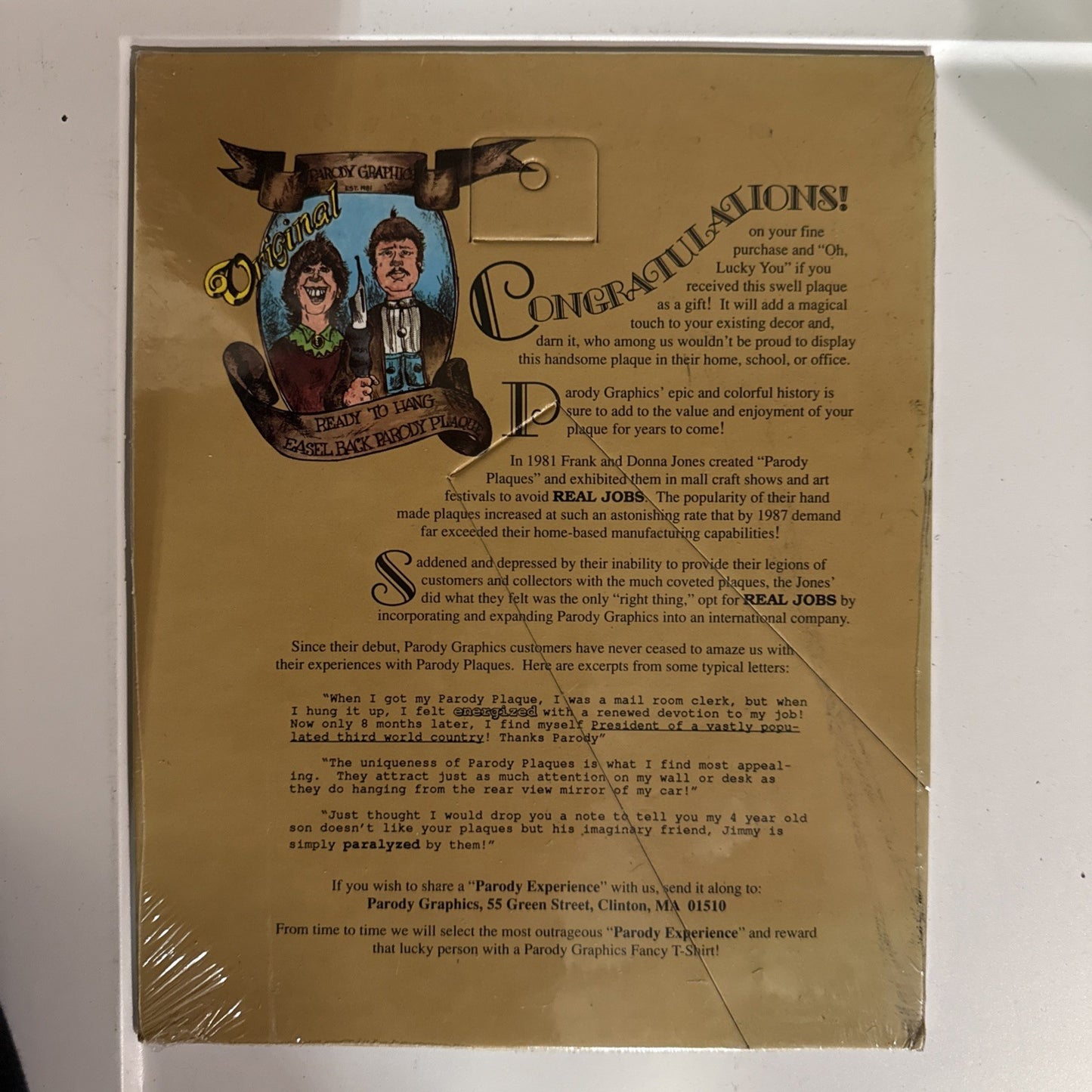 New in the Pkg FRANK JONES Parody Plaque Firefighters & Firetruck