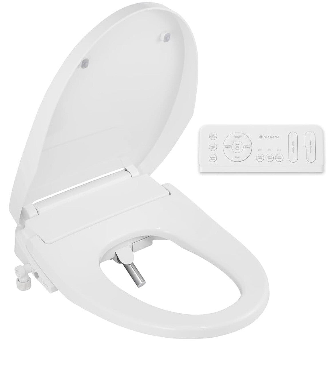 HydroTech Niagara Electric Bidet Seat w/ Adjustable Heated Water, Night Light