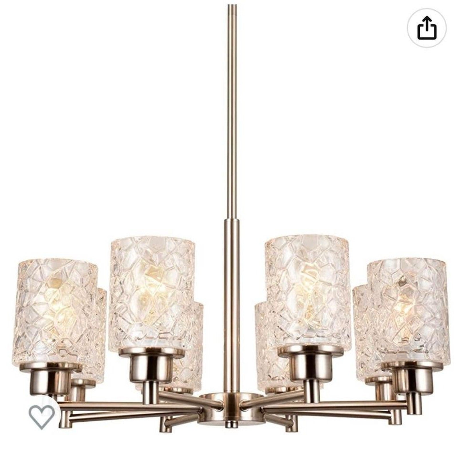 Alice House 8 Light Brushed Nickel 24” Chandelier