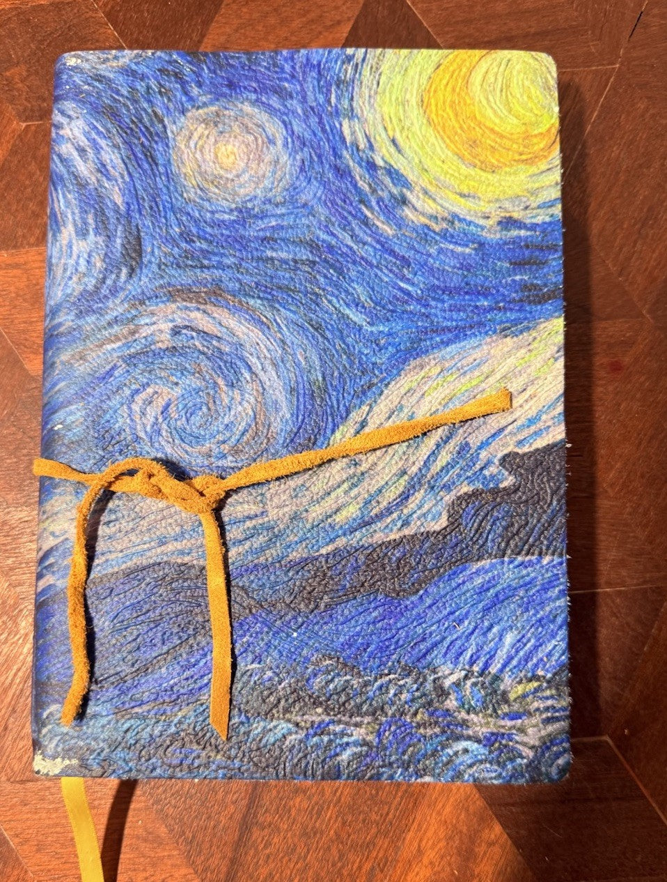 Italian Leather Journal Van Gogh “Starry Night” Lined Notebook Made in Italy