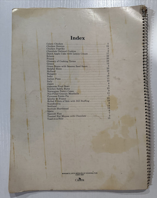 Miriam B. Loo's Worlds of Cooking Fun Cookbook for Children 1981 VINTAGE COOKING