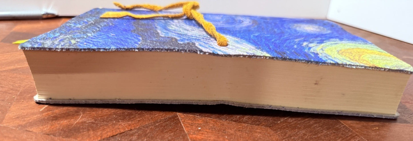 Italian Leather Journal Van Gogh “Starry Night” Lined Notebook Made in Italy