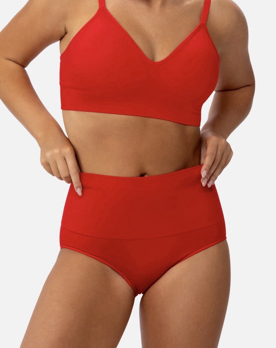 Underoutfit Smoothing at Waist Brief - 308, size Large Red