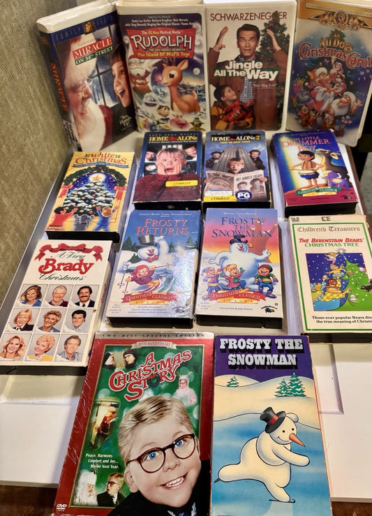 Christmas VHS Lot of 14 Animated Movies Shows Kids Winter Holidays Children’s TV