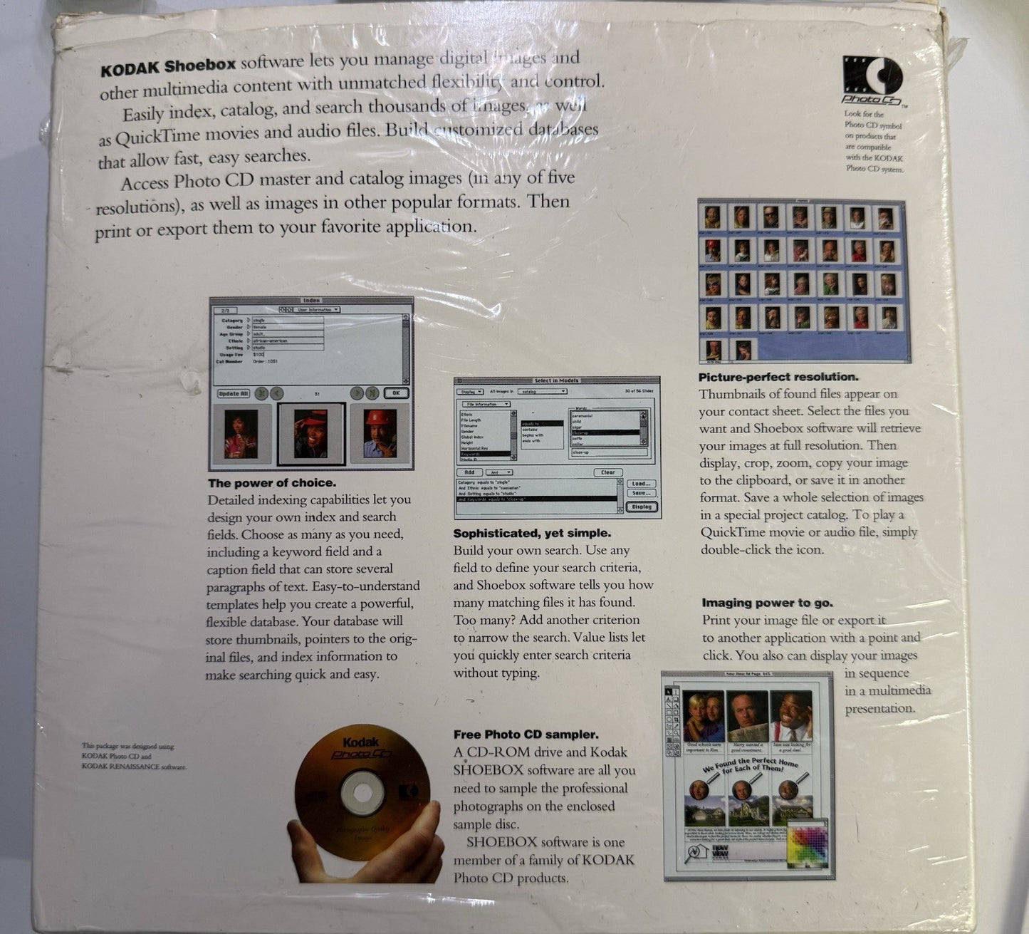 Kodak Shoebox Software Photo Image CD Manager - open box software is sealed
