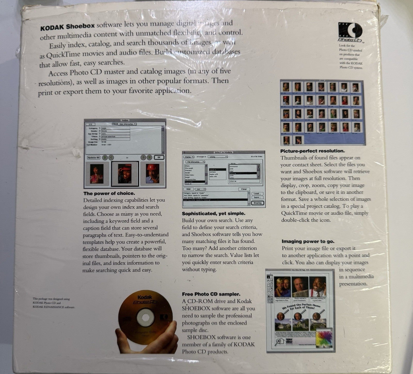 Kodak Shoebox Software Photo Image CD Manager - open box software is sealed