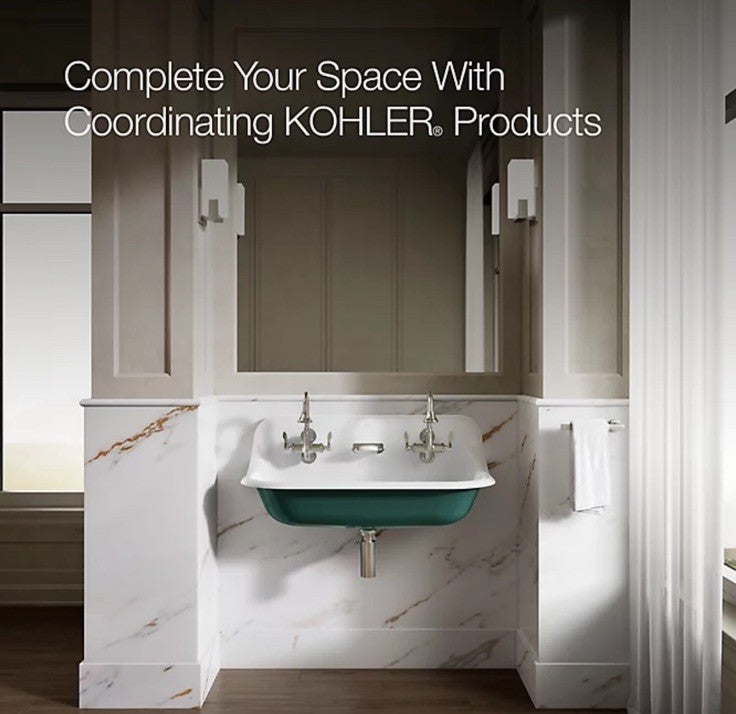 KOHLER K-3200-0 Brockway Wash Sink – White Cast Iron 3-Station Wall-Mount