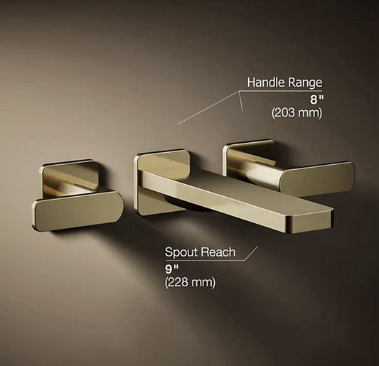 Kohler K-T23491-4-AF Parallel Wall-Mount Tub Filler Trim Vibrant French Gold