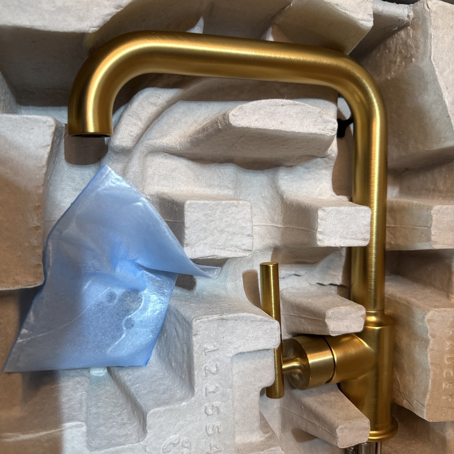 Kohler K-7507-2MB Purist 1.8 GPM Single Hole Kitchen Faucet, Brushed Brass