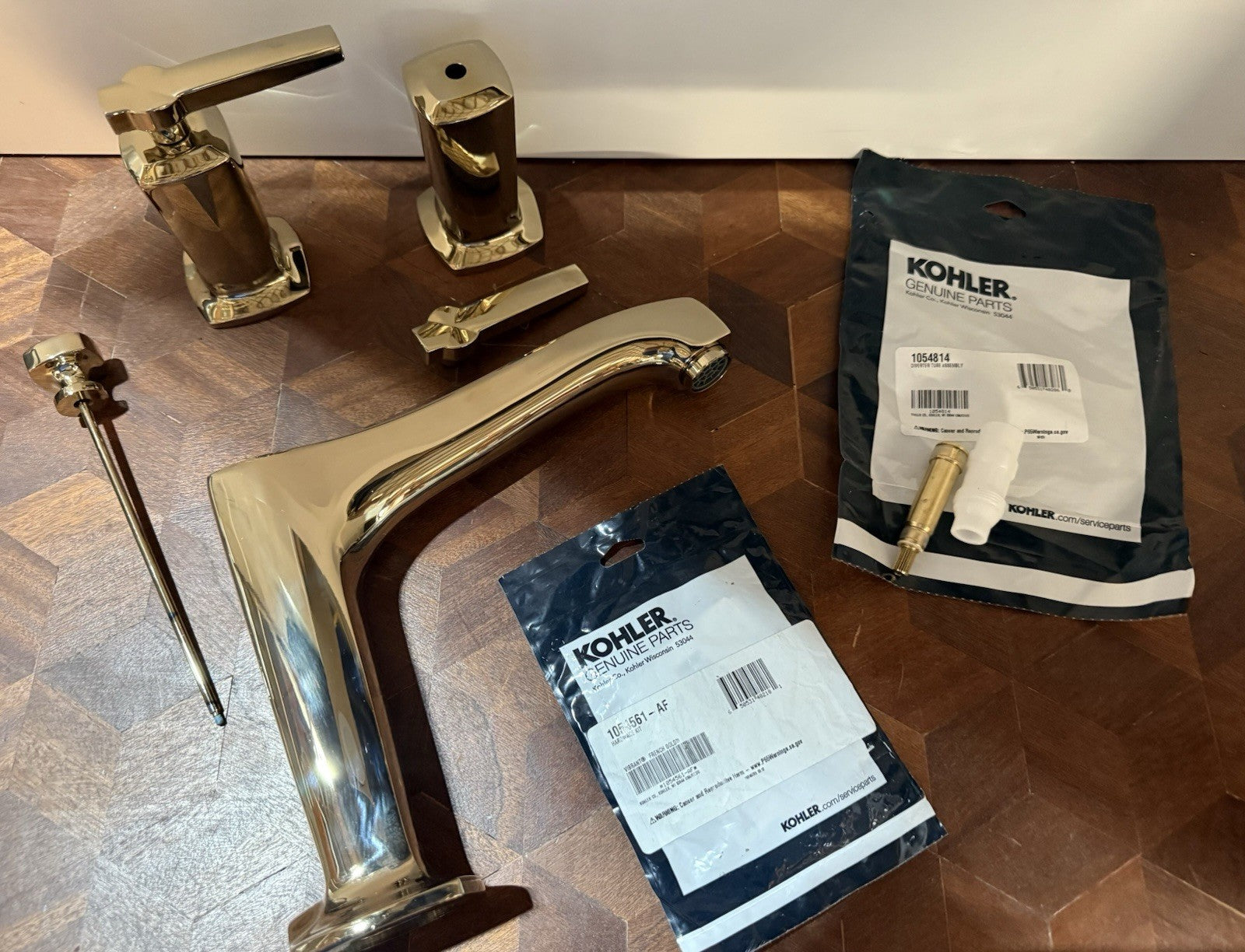 Kohler T16236-4-AF Margaux Widespread Faucet Trim French Gold Lever Handles