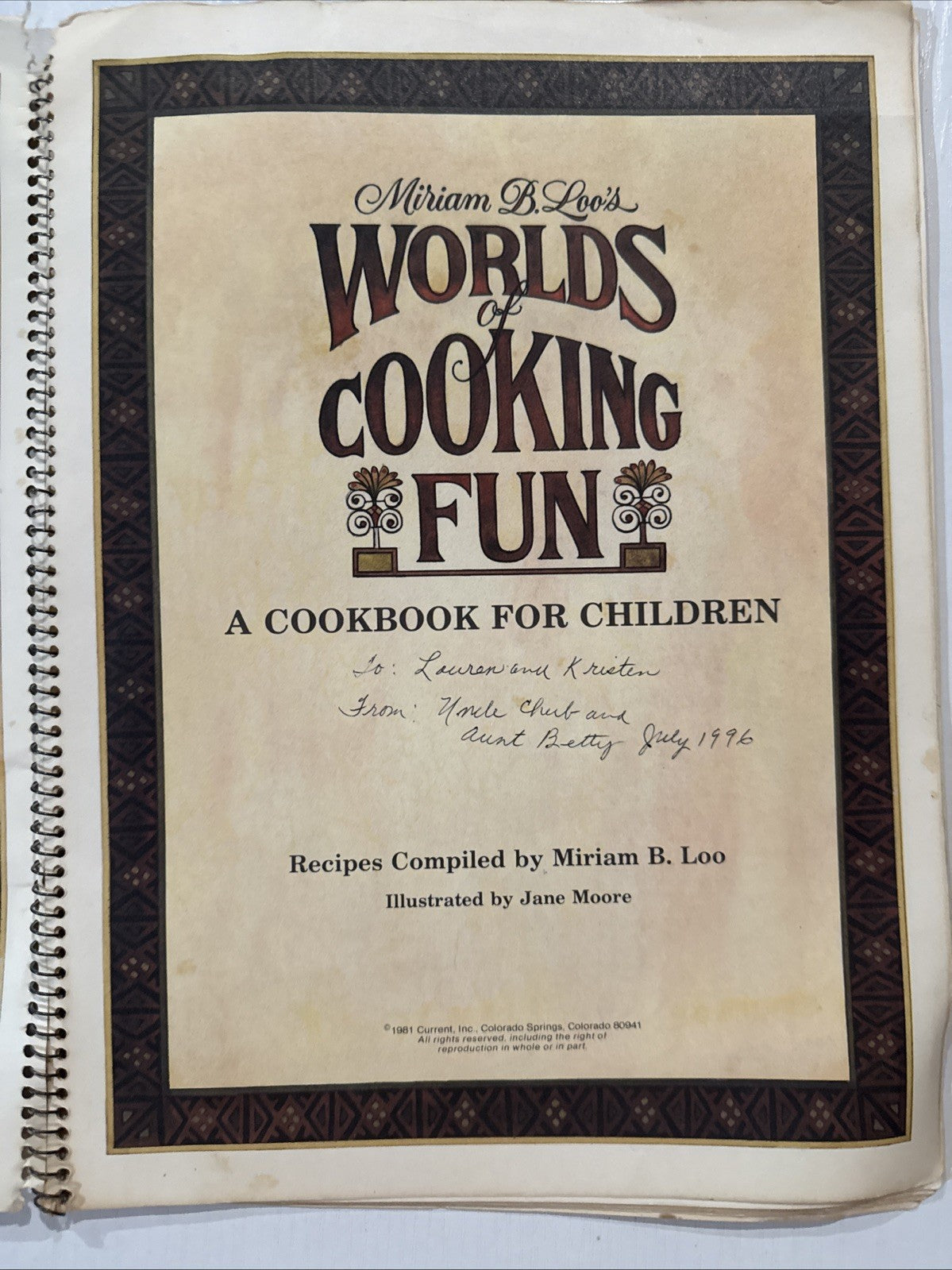 Miriam B. Loo's Worlds of Cooking Fun Cookbook for Children 1981 VINTAGE COOKING