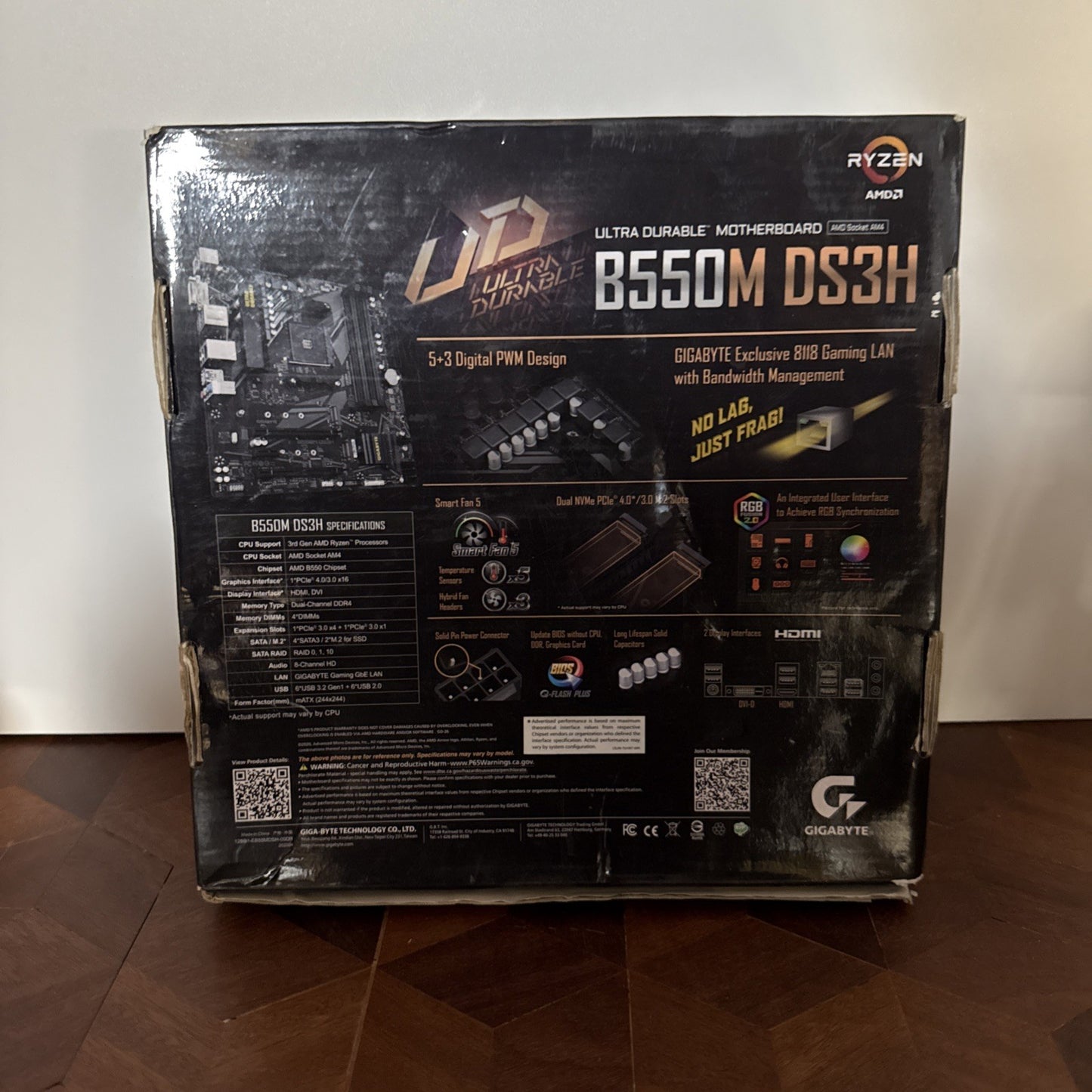Gigabyte B550M DS3H AC AM4 mATX Motherboard WiFi New Sealed
