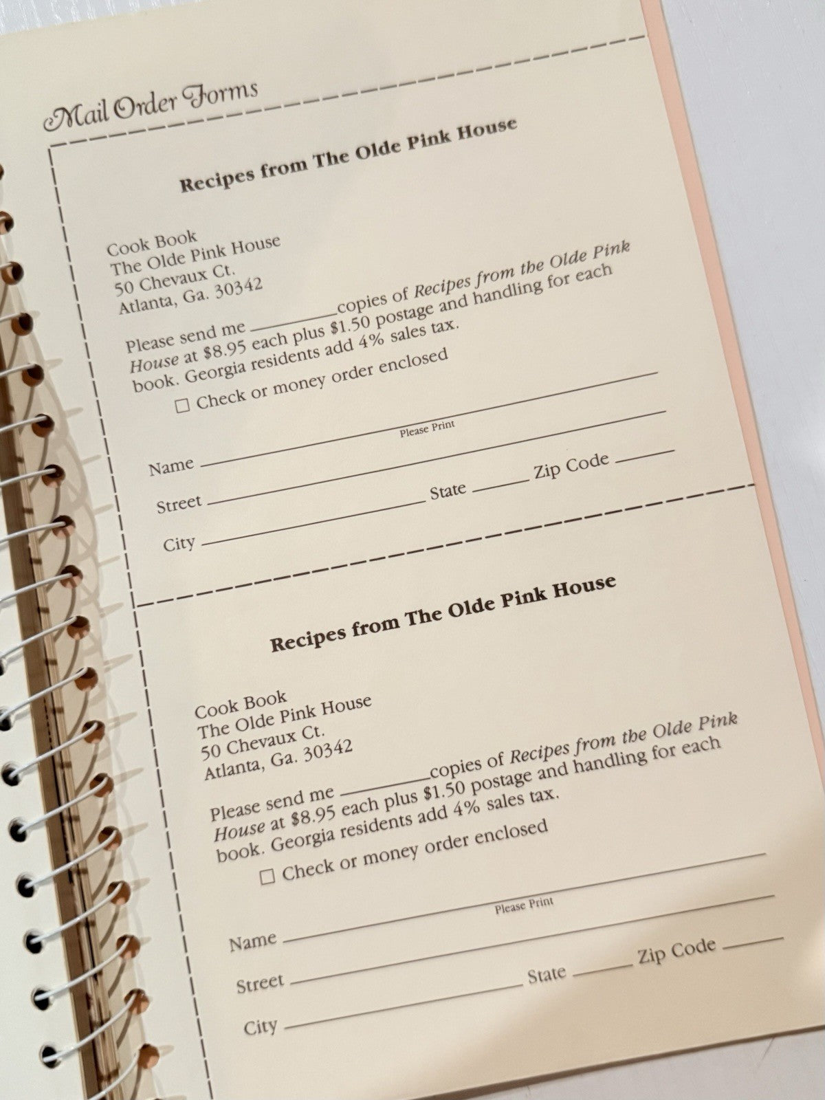 Collection Of Secret Recipes from the Olde Pink House Savannah 1982