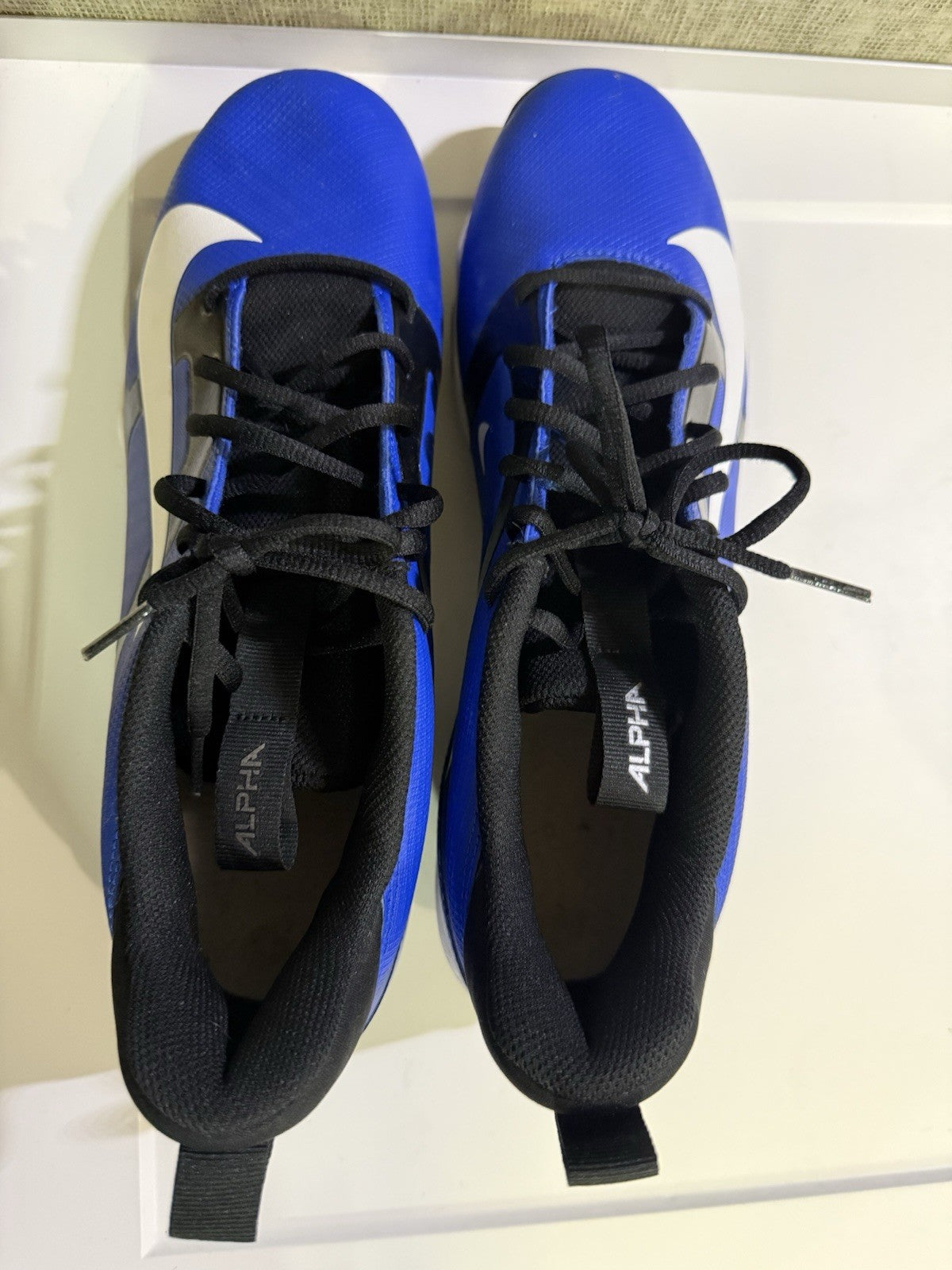 Size 10.5 - Men’s Nike Alpha Menace 4 Shark Cleats Hyper Royal Blue new w/o box