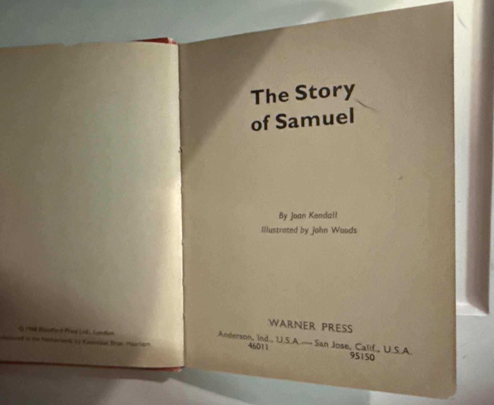 WARNER PRESS LITTLE BOOK BIBLE STORIES - THE STORY OF SAMUEL  1968