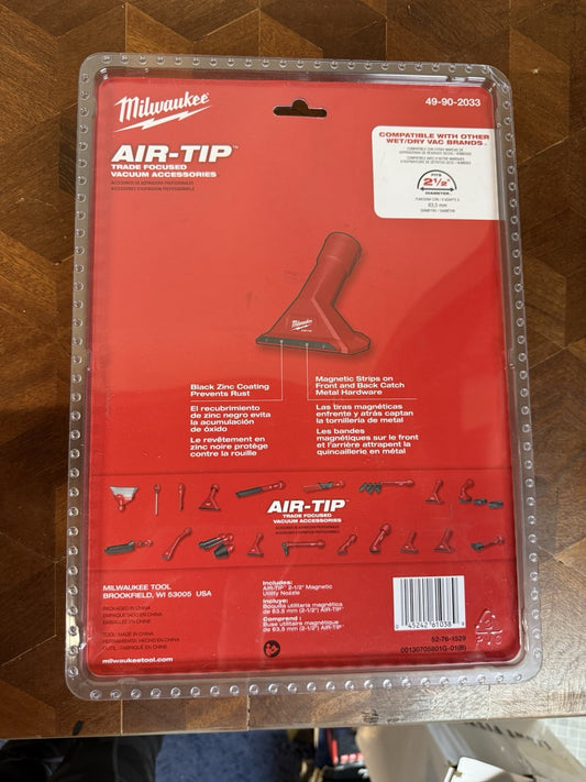 Milwaukee 49-90-2033 AIR-TIP 2.5" Magnetic Utility Nozzle – Wet/Dry Vacuum Attac