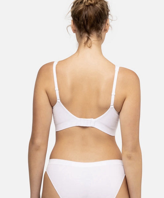 Underoutfit Adjustable Comfort Bra w/ Lace Straps-445  White, size L