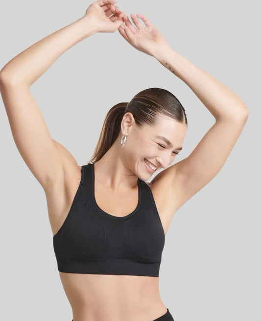 The NowSunday Racerback Sports Bra (sewn in pads) 1145-black Large