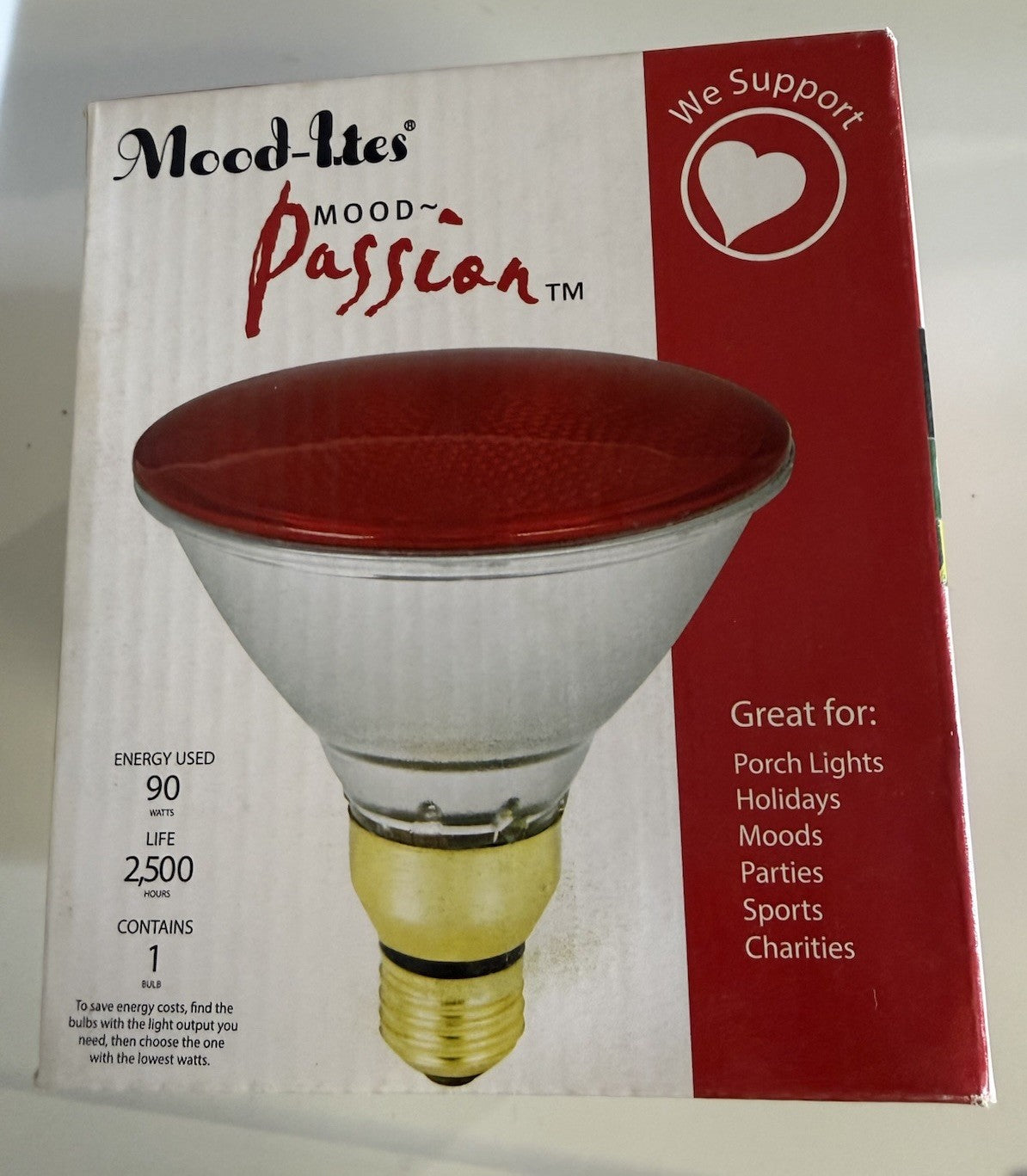 Lot of 2 Red Christmas Holiday Mood Lights – Party Bulbs 90W / 25W