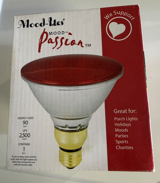 Lot of 2 Red Christmas Holiday Mood Lights – Party Bulbs 90W / 25W