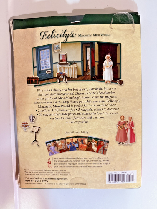 American Girl Doll Felicity FELICITY'S Magnetic Play Set & 8 Trading Cards -
