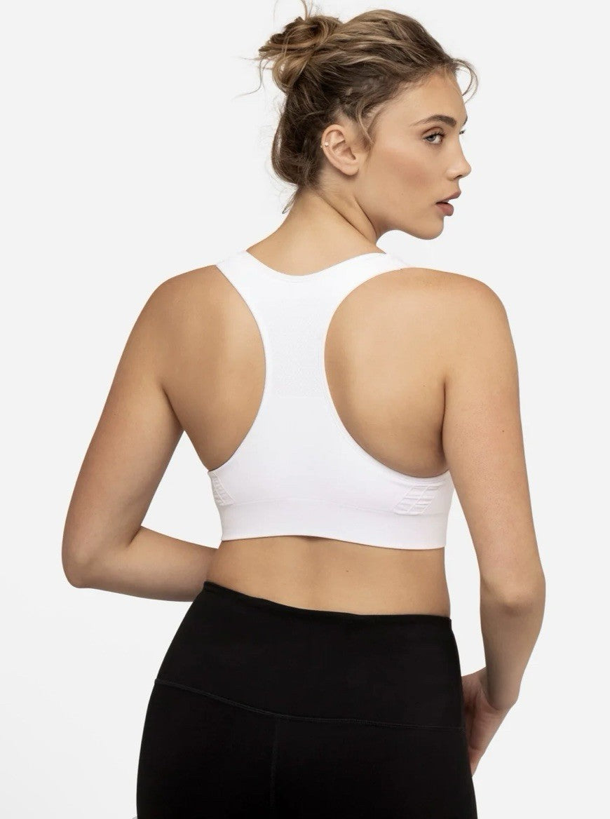 The NowSunday Racerback Sports Bra (sewn in pads) 1145 white, size M