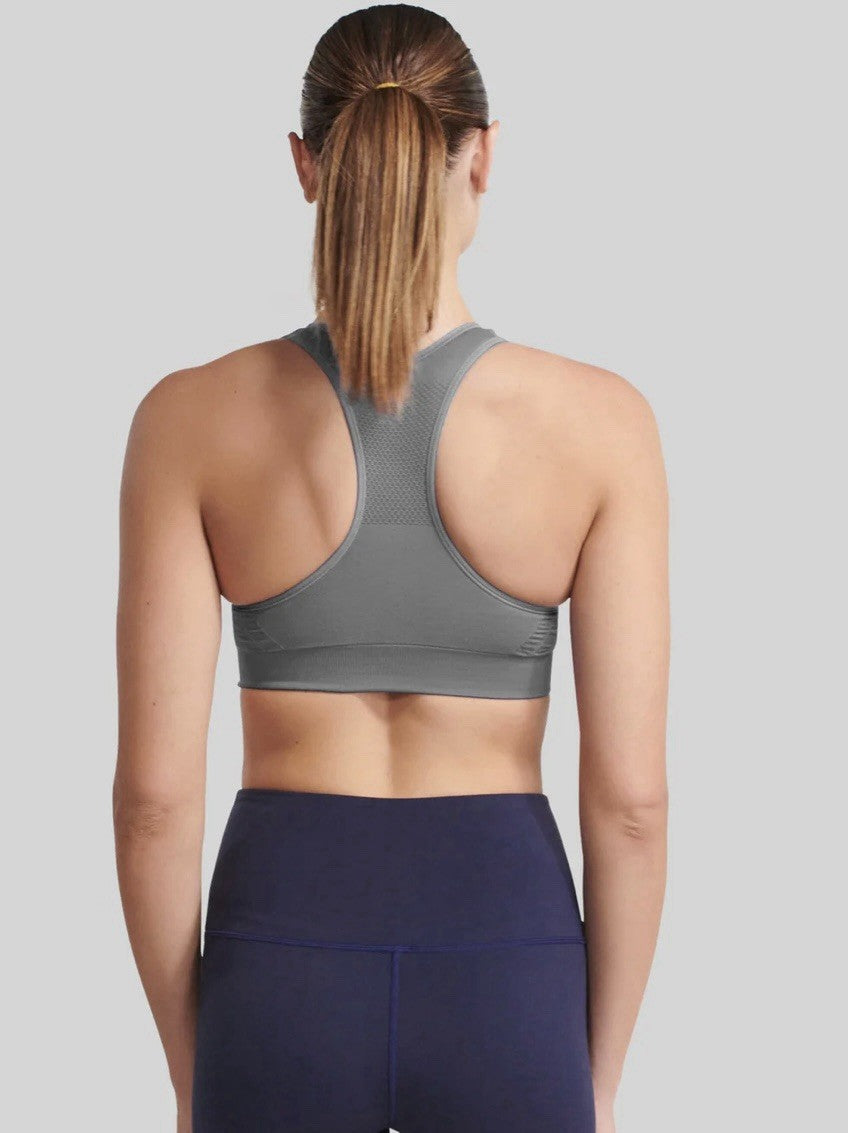 The NowSunday Racerback Sports Bra (sewn in pads) 1145 Gray, L