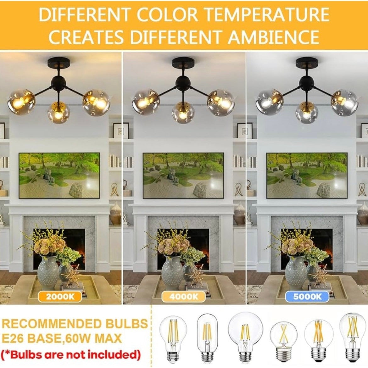 YNZEFLY 3 light Ceiling Light Fixture