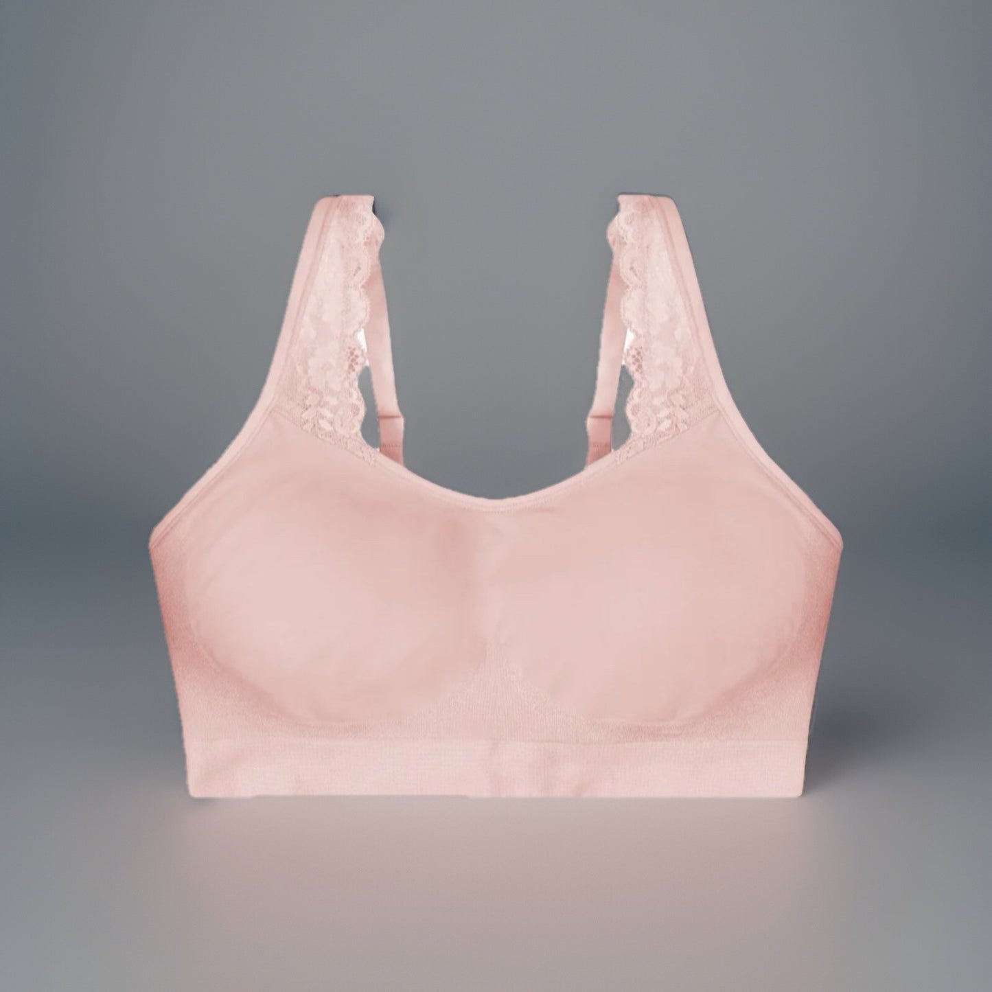 Underoutfit Adjustable Comfort Bra w/ Lace Straps-445 Crystal Rose, size M