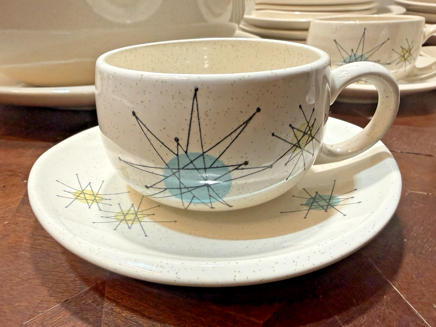 Franciscan Starburst Atomic Dinnerware Set Museum Grade 44pc Ultra Rare Mint