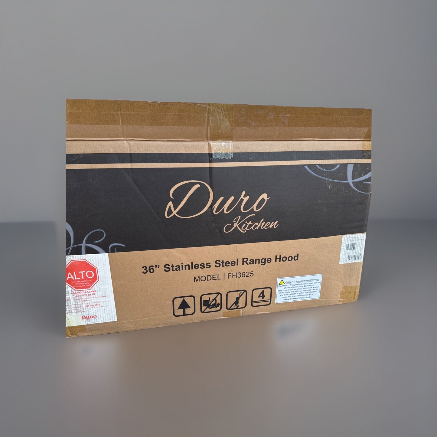 Duro Kitchen 36" Pro-Style Stainless Steel Under Cabinet Range Hood, FH3625