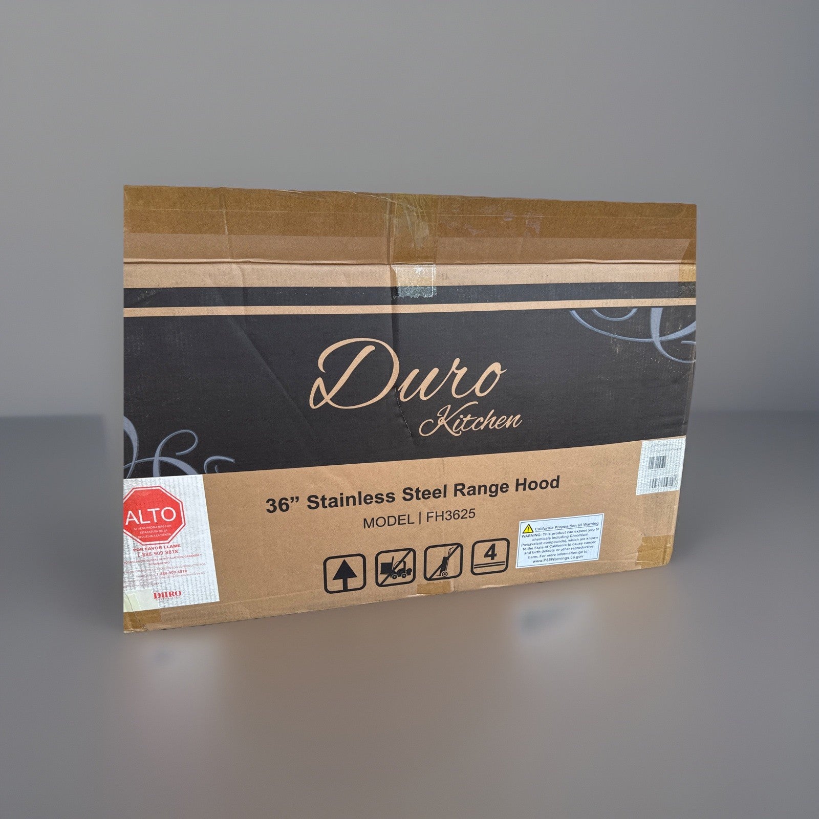 Duro Kitchen 36" Pro-Style Stainless Steel Under Cabinet Range Hood, FH3625