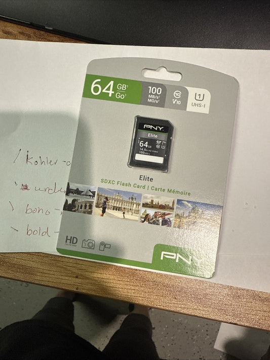 PNY 64GB Elite Class 10 MicroSD Card – U1 A1 V10 Memory Card w/ Adapter NEW