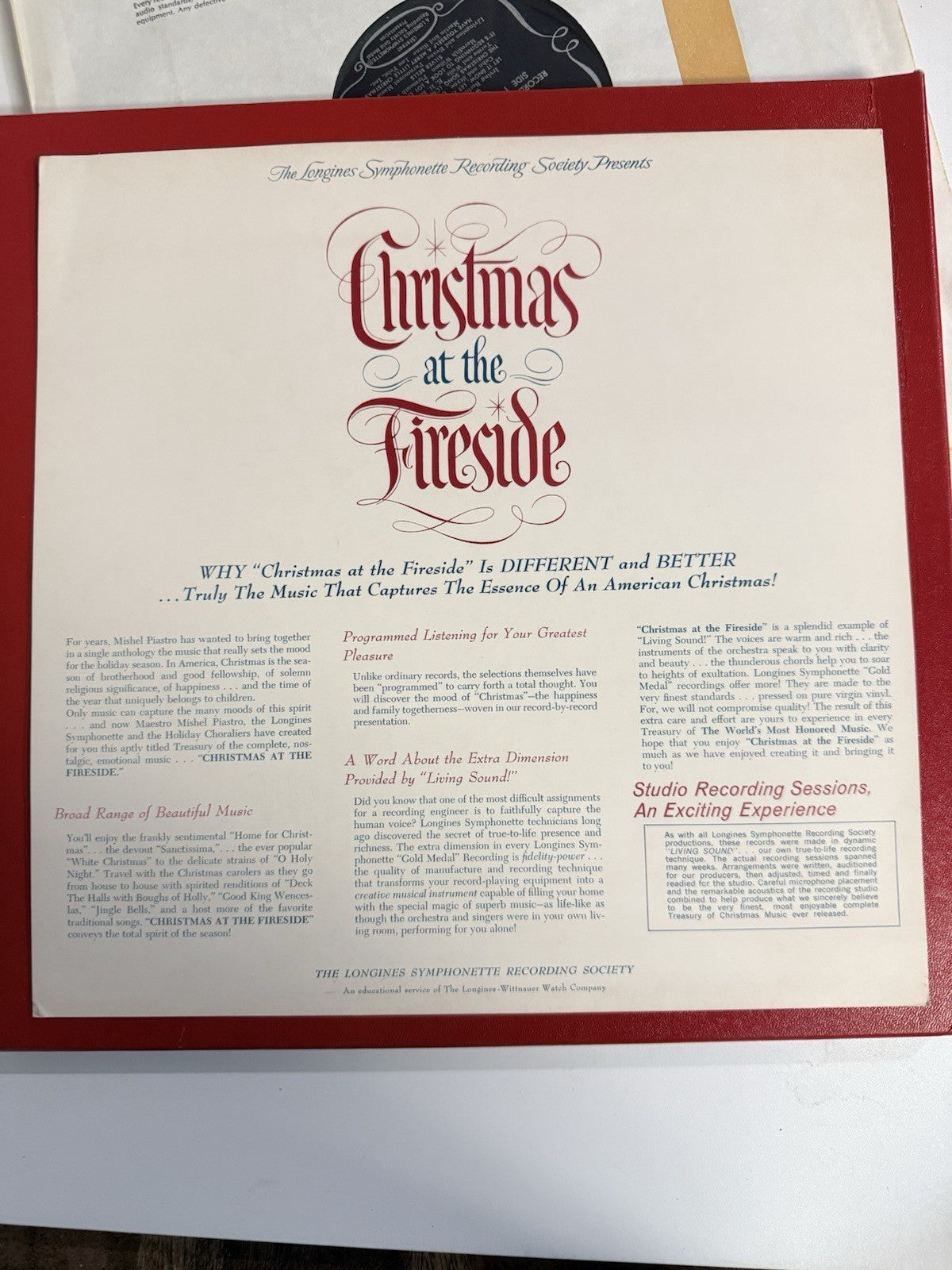 Christmas At The Fireside 4× Vinyl LP Records Box Set  Gold Medal Recording