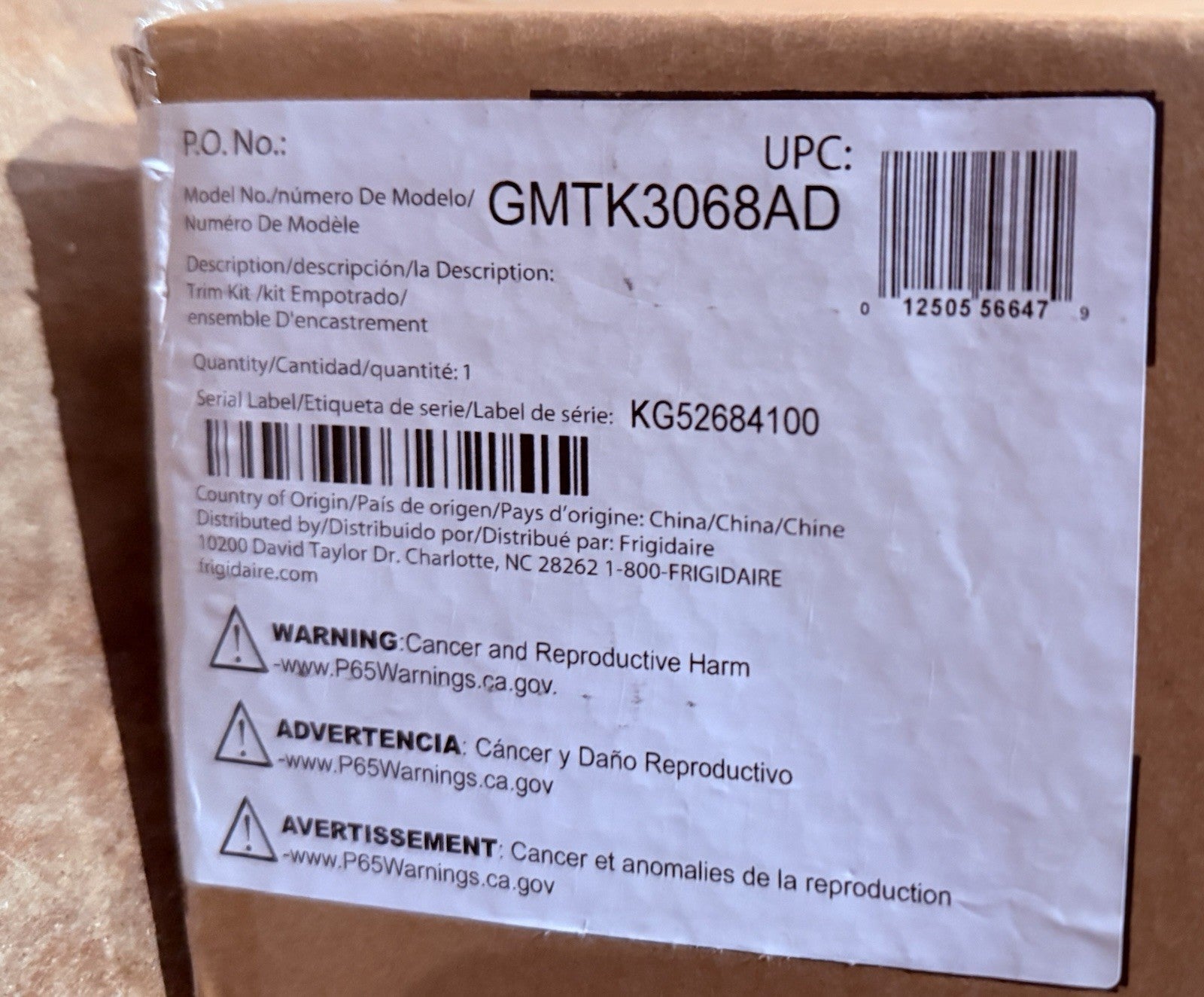 Frigidaire GMTK3068A 30 Inch Microwave Trim Kit - Stainless Steel