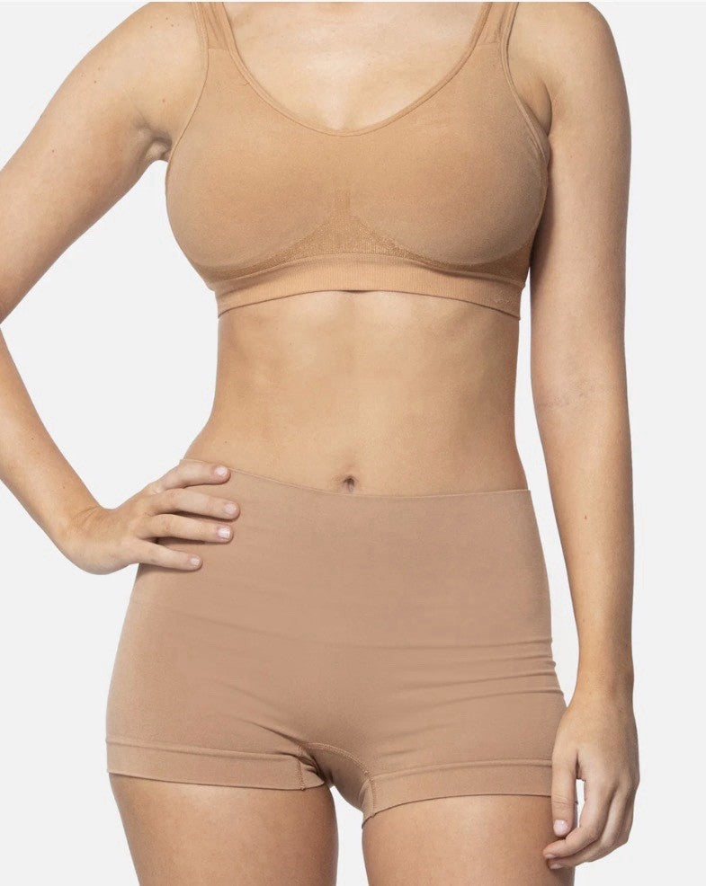 Underoutfit Smoothing at Waist Boyshort - 330 size Small, Coffee