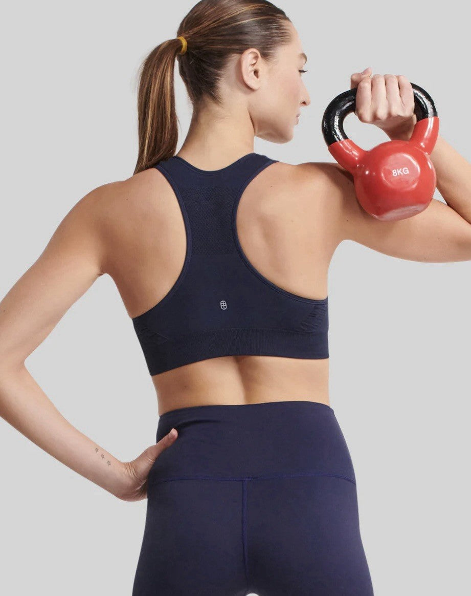 The NowSunday Racerback Sports Bra (sewn in pads) 1145 Navy, Size 3XL