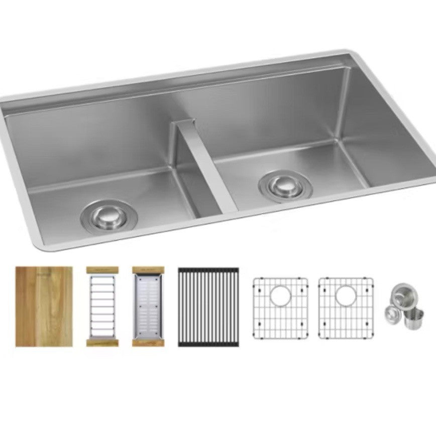 Elkay Crosstown 31.5” Undermount Workstation Double Bowl Stainless Steel Sink