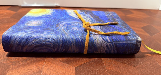 Italian Leather Journal Van Gogh “Starry Night” Lined Notebook Made in Italy