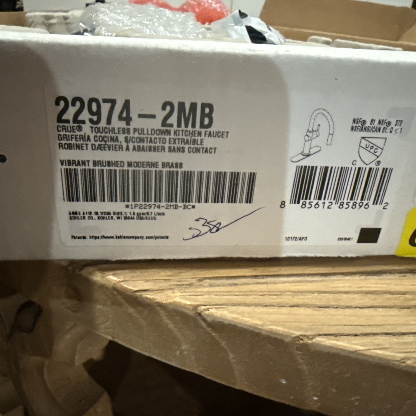 Kohler K-22974-2MB Kitchen Faucet Vibrant Brushed Moderne Brass
