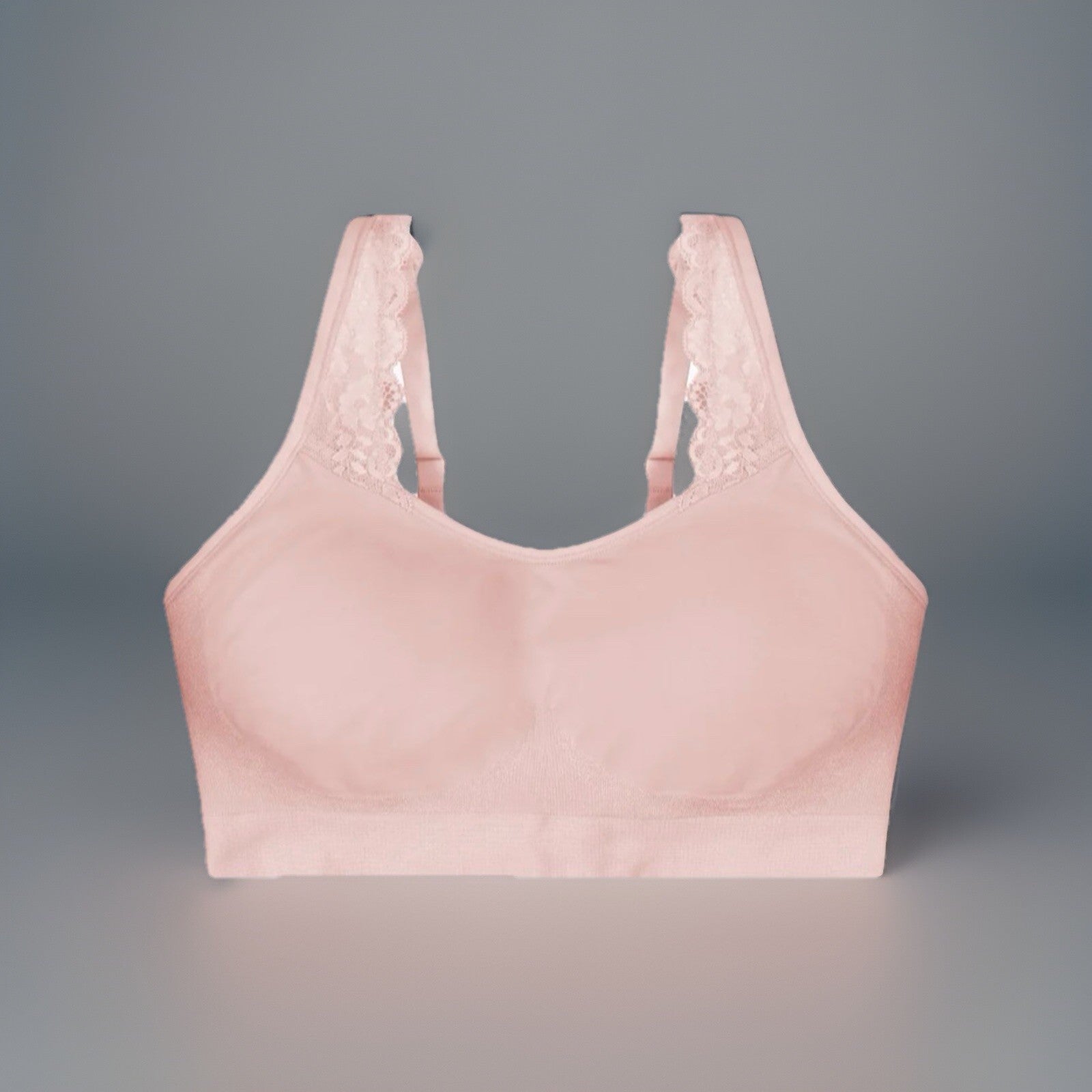 Underoutfit Adjustable Comfort Bra w/ Lace Straps-445 Crystal Rose, size 3XL