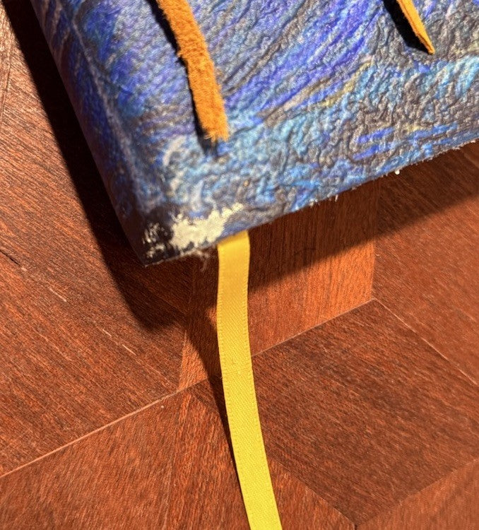 Italian Leather Journal Van Gogh “Starry Night” Lined Notebook Made in Italy